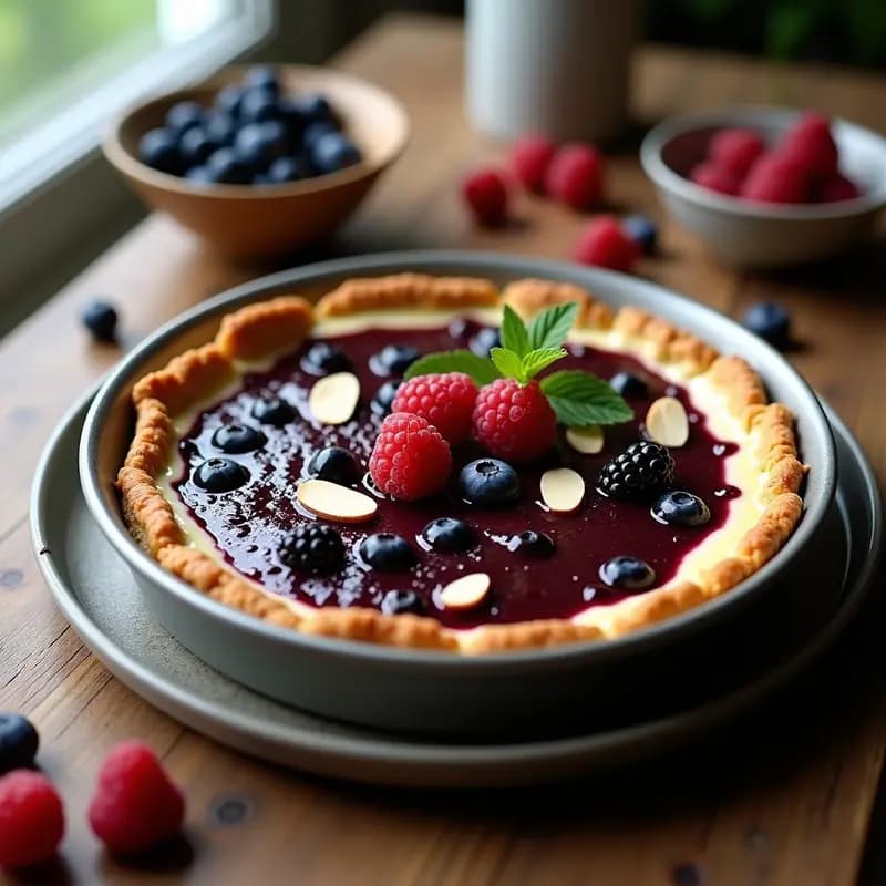 Lassimerakko Finlandés: Pastel de Bayas del Bosque con Crema de Avena
