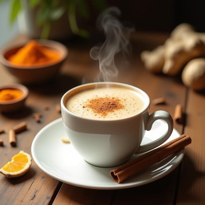 Latte de Avena Especiado con Hongos Reishi y Canela: Bebida Ayurvédica para el Sistema Inmune