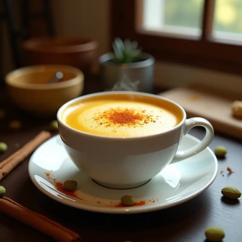 Latte de Azafrán y Cardamomo: Bebida Indiana Caliente y Antiinflamatoria