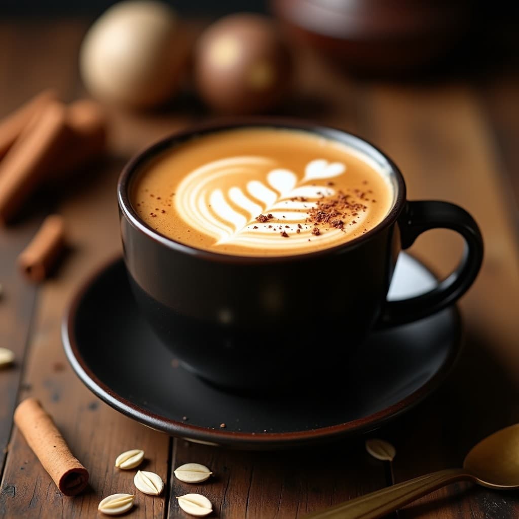 Bebida de Café con Hélice de Canela y Cardamomo: Latte Arturiano Sin Lactosa