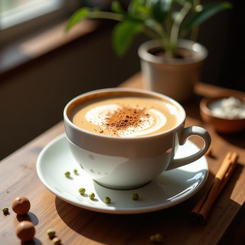 Bebida de Café con Cardamomo y Leche de Avellanas: Latte Especiado Sin Lácteos y Antiinflamatorio