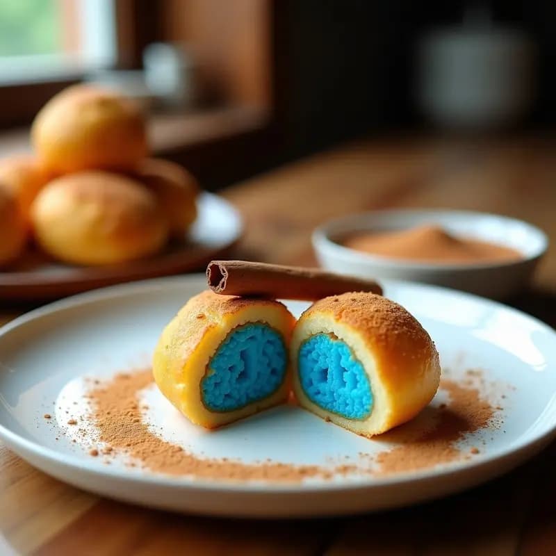 Leche Frita con Canela y Azul de Metileno: Postre Clásico con Toque Moderno