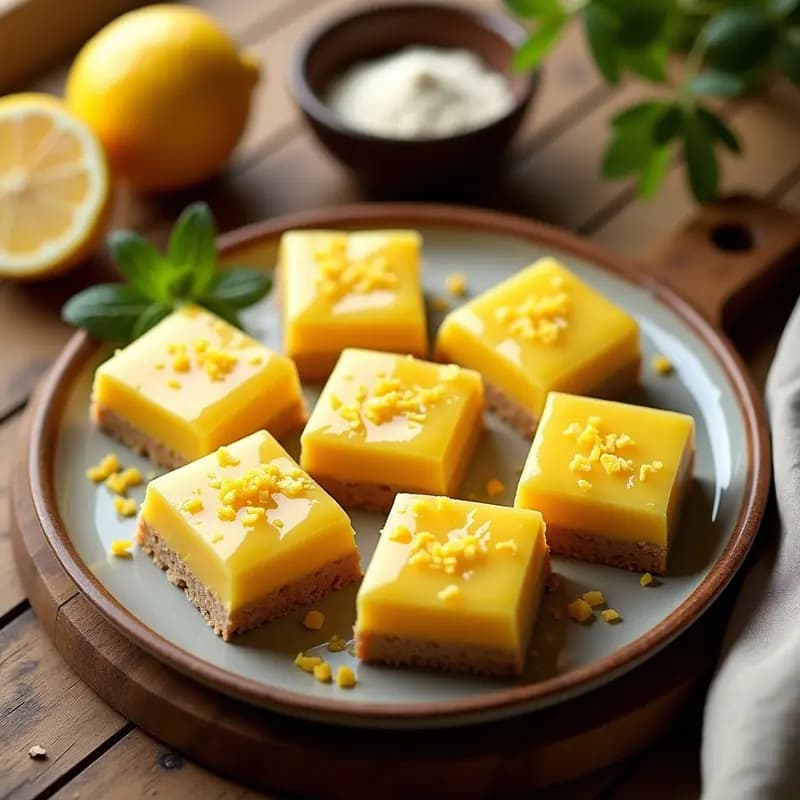 Lemon Bars de Almendra y Limón: Postre Estadounidense Keto y Sin Harina