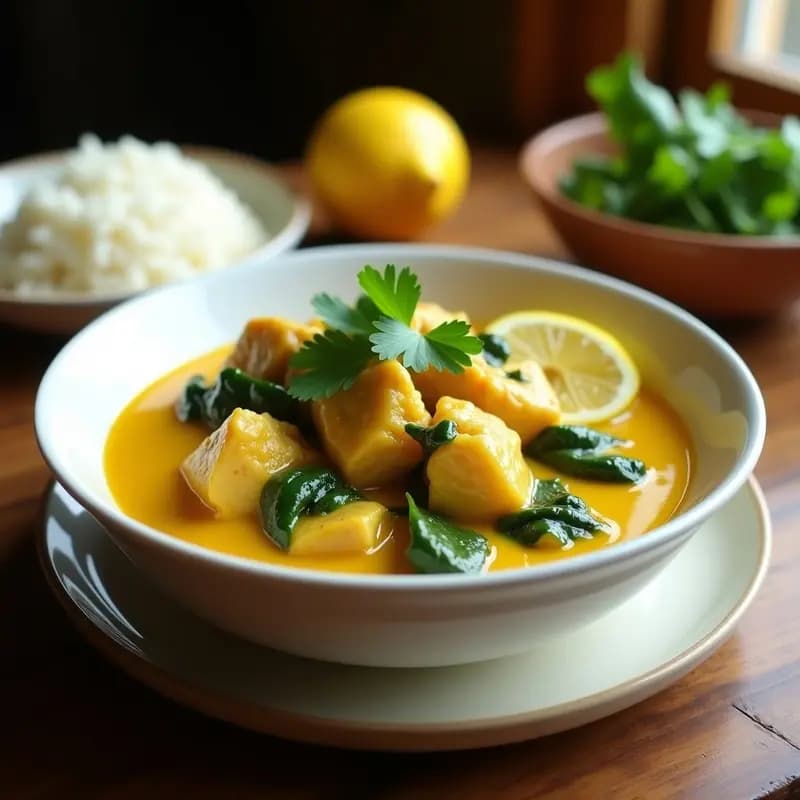 Lemon Curry con Pollo y Espinacas: Receta de Sri Lanka en 25 Minutos