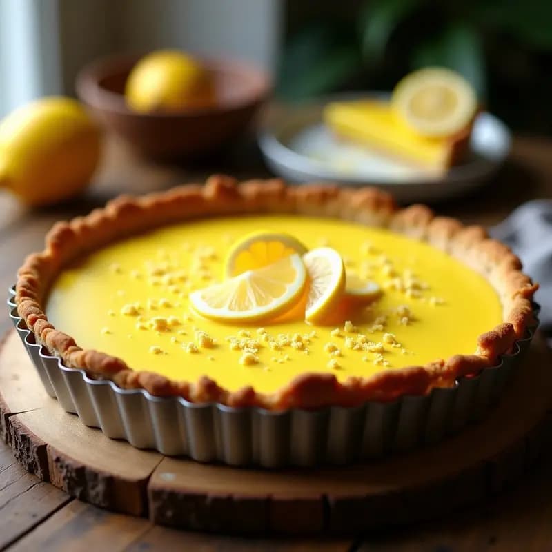 Lemon Pie Vegano con Base de Dátiles y Anacardos: Postre Británico Sin Lactosa y Sin Horno