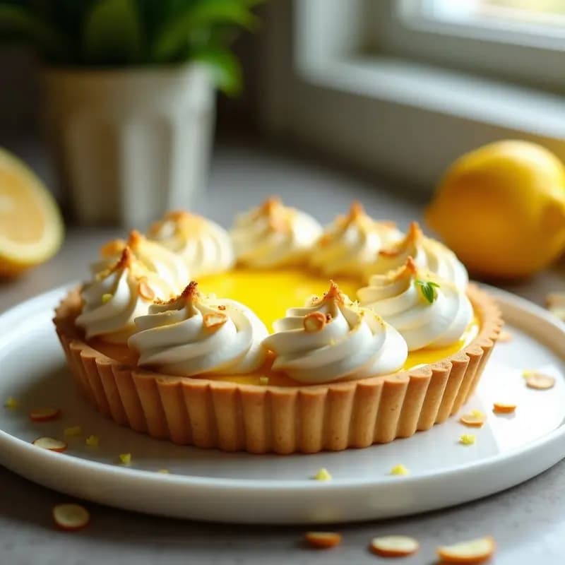 Lemon Tart de Almendras y Merengue Francés: Postre Sin Gluten con Toque Citrus