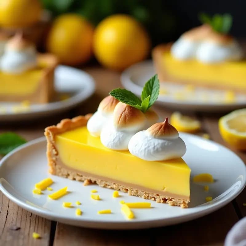 Lemon Tart con Base de Almendra y Merengue Italiano: Postre Británico Sin Gluten