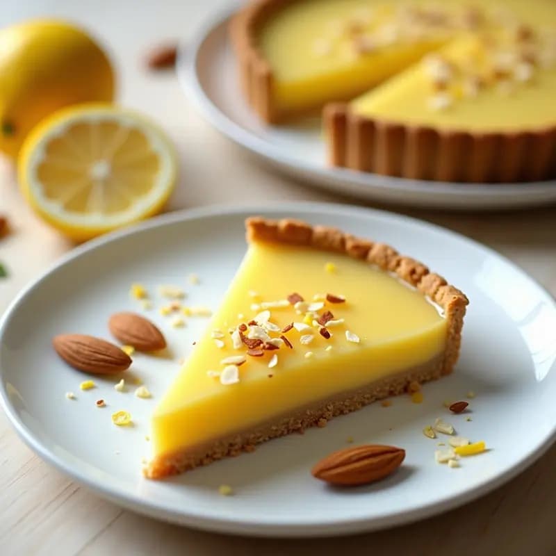 Lemon Tart con Base de Galleta de Avena: Postre Francés Sin Gluten y Bajo en Calorías