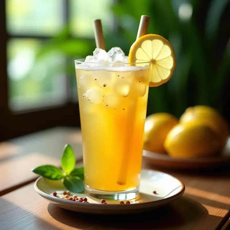 Lemongrass Iced Tea con Jengibre y Miel: Bebida Tailandesa Refrescante