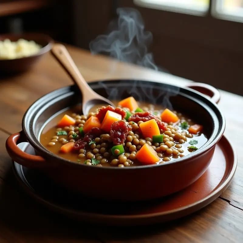 Lentejas Estofadas con Verduras y Panceta Ibérica: Receta de Cuchara con Toque Gourmet