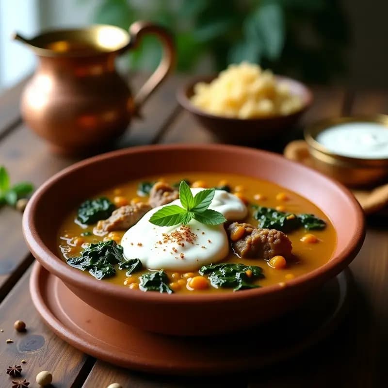 Lentenja de Cordero y Espinacas con Yogur Griego: Receta Hindú en Olla a Presión