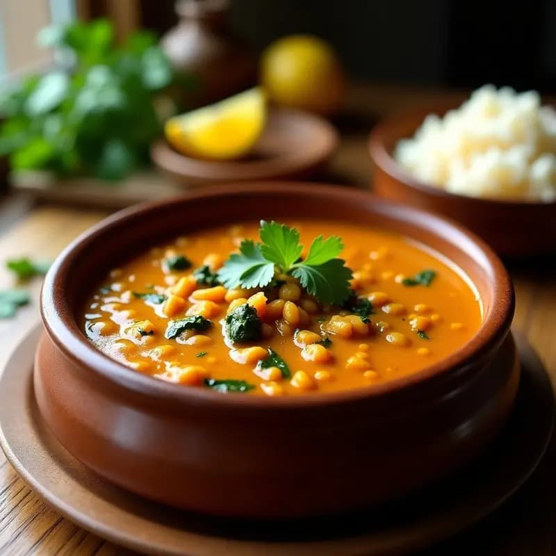 Lentil Dhal con Espinacas y Cúrcuma: Receta India en Olla Exprés Alta en Hierro