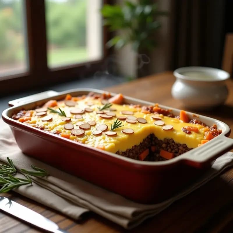 Lentil Sheperd’s Pie: Pastel de Lentejas y Puré de Coliflor Sin Gluten