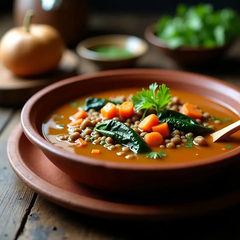 Lentil Soup con Espinacas y Zanahoria: Receta Americana Keto en Olla Lenta