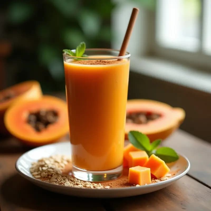 Licado de Papaya y Avena con Canela: Desayuno Colombiano Energético y Saludable
