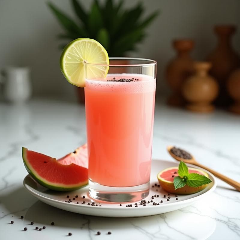 Licado de Guayaba y Jengibre con Chía: Bebida Tropical Detox en 5 Minutos
