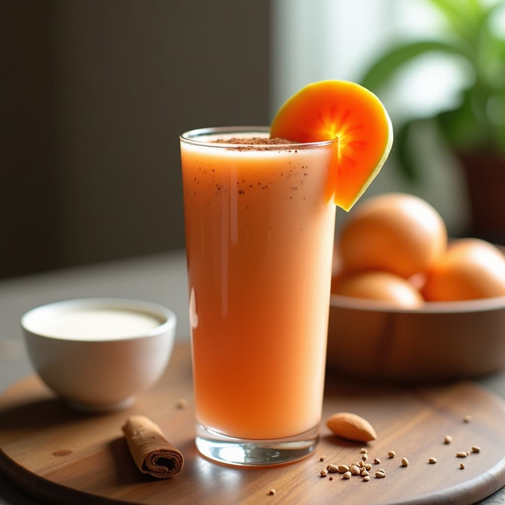 Licado de Papaya y Semillas de Chía con Leche de Almendras: Bebida Energética y Rica en Fibra