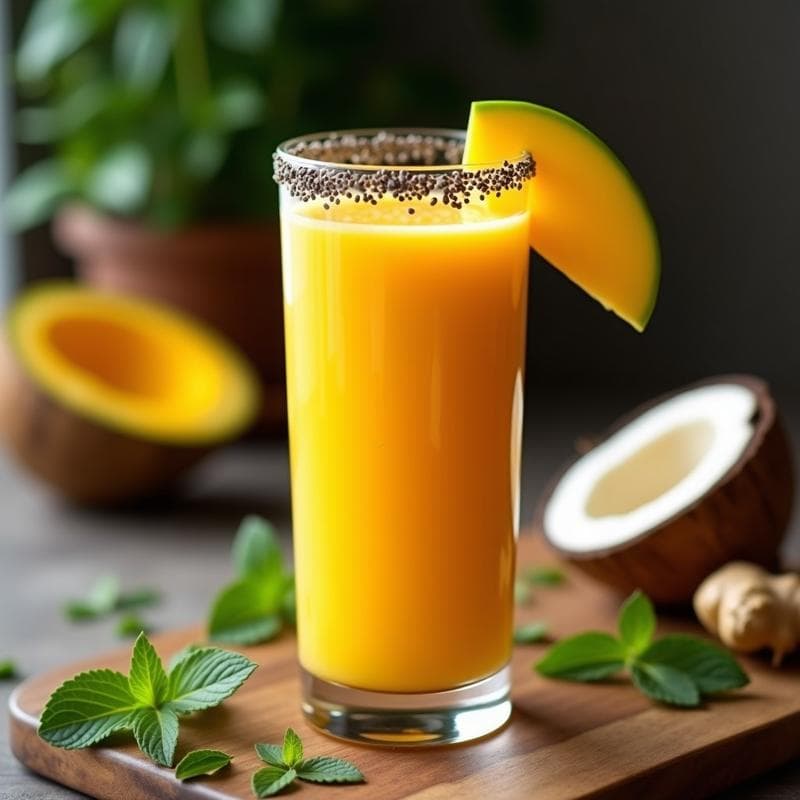 Licurado de Mango y Chía con Jengibre: Bebida Detox y Saciante para el Verano