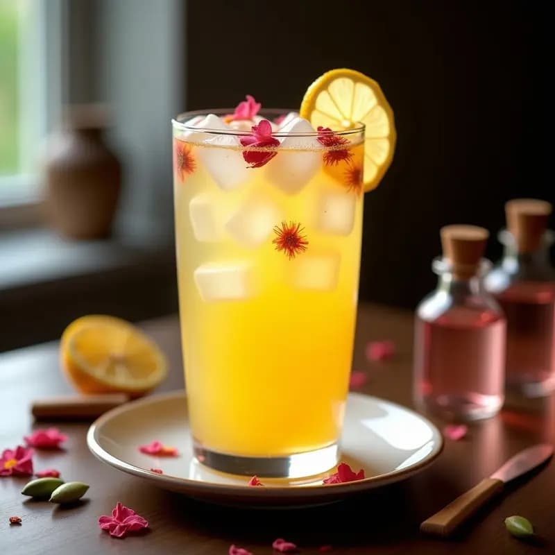 Limonada de Azafrán y Cardamomo con Agua de Rosas: Bebida Iraní Refreshing y Digestiva