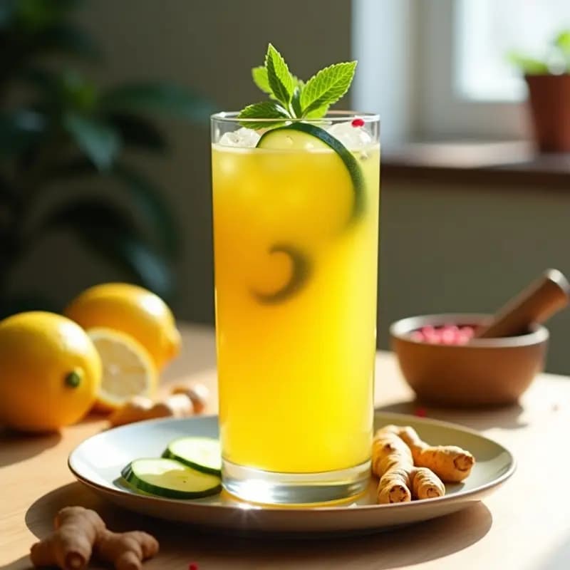 Limonada de cúrcuma y Pimienta Rosa: Bebida Ayurvédica Detox y Refrescante