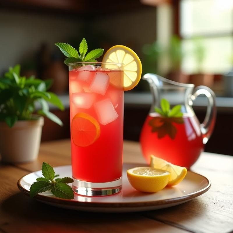 Limonada de Ginger y Menta con Agua de Jamaica: Bebida Veraniega Detox