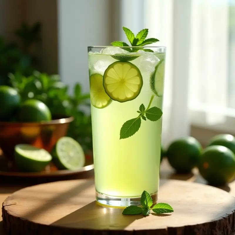 Limonada de Hierbabuena y Limón Verde: Bebida Árabe para el Verano