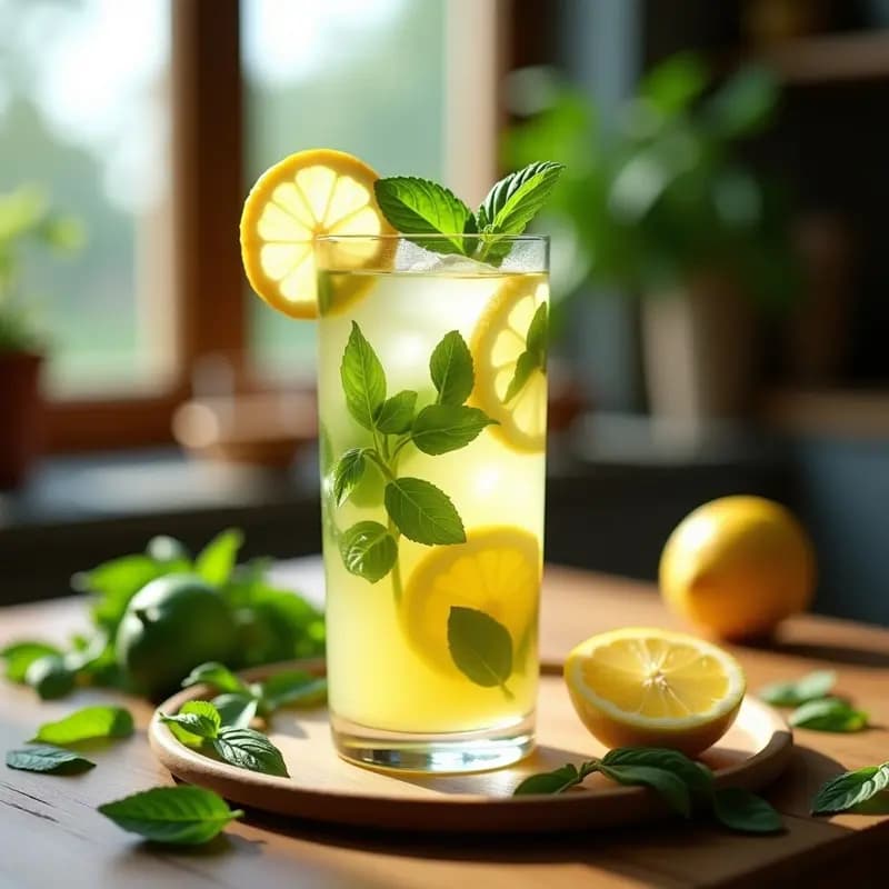 Limonada de Hierbas con Albahaca y Menta: Bebida Mediterránea Detox en 5 Minutos