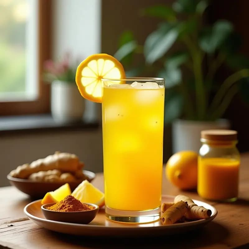 Limonada de Jengibre y Cúrcuma con Miel de Agave: Bebida Ayurvédica para el Sistema Inmunológico