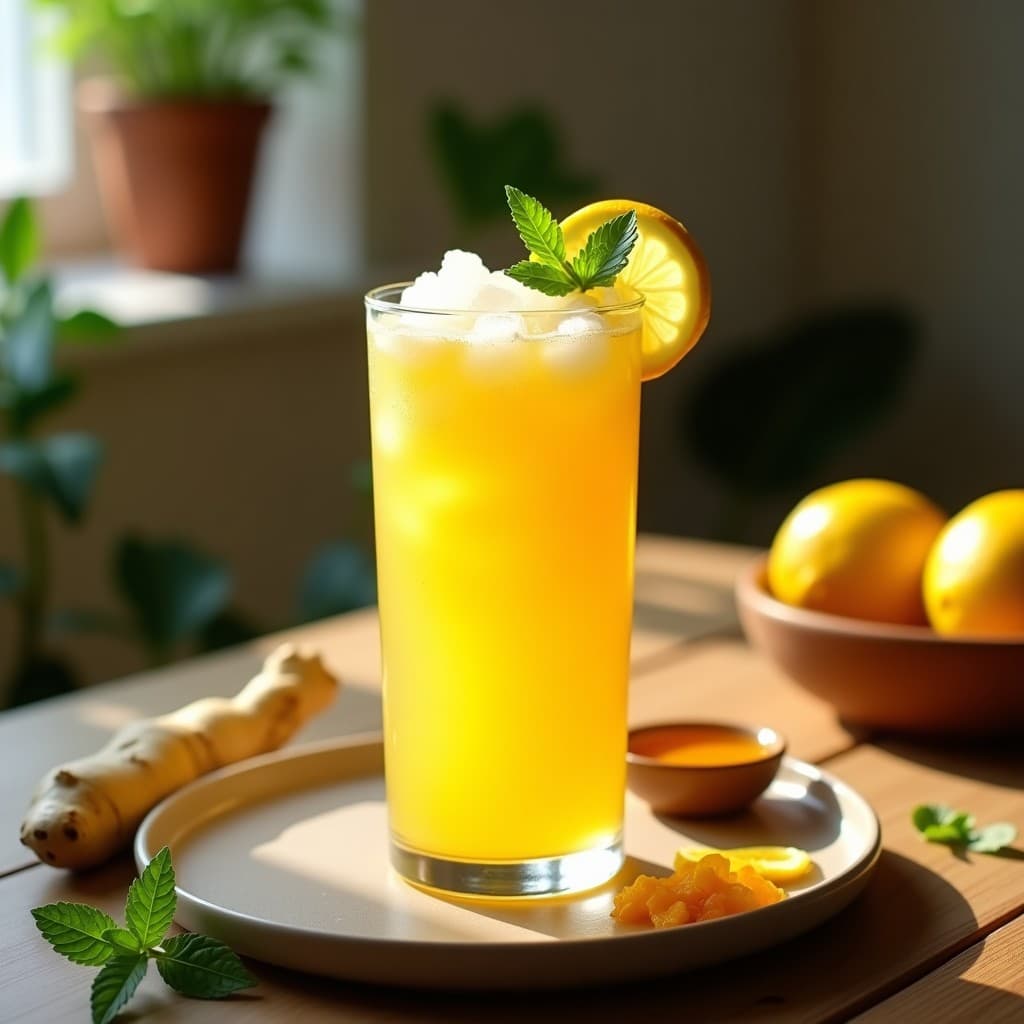 Limonada de Jengibre y Cúrcuma con Miel Cruda: Bebida Antiinflamatoria y Energética para el Verano