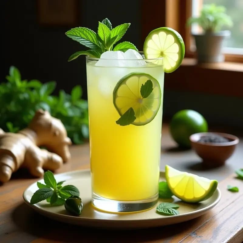 Limonada de Jengibre y Menta con Toque de Chile: Bebida Mexicana Desintoxicante y Picante