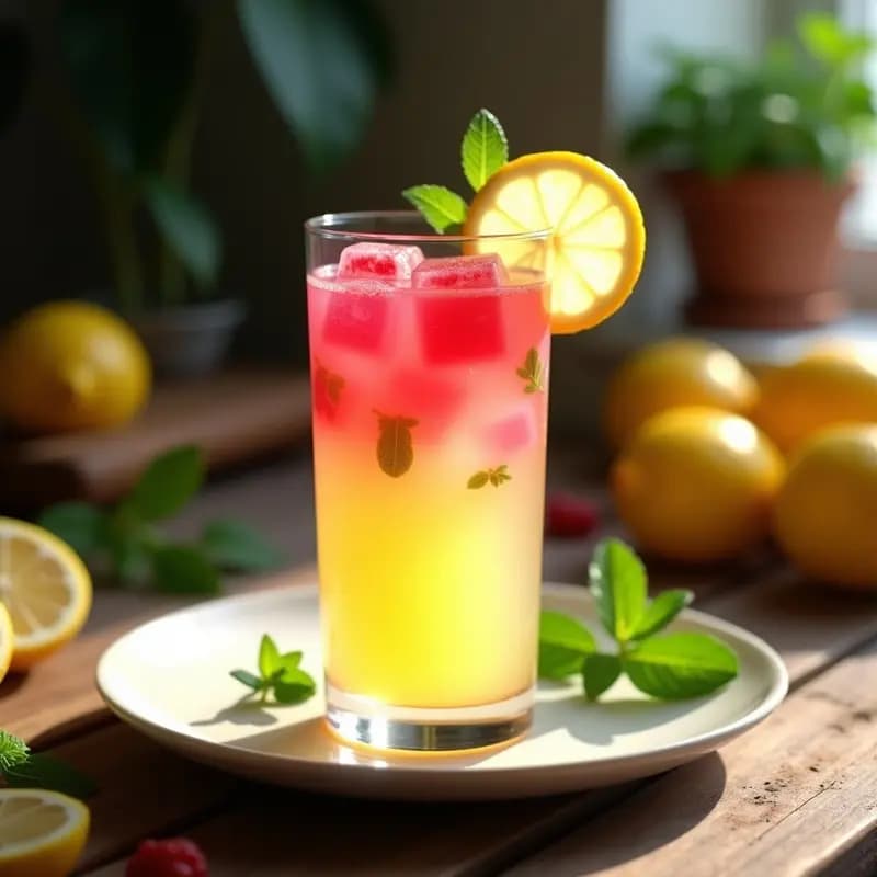 Limonada de Jengibre y Menta con Hielos de Hibisco: Bebida Veraniega Detox en 10 Minutos