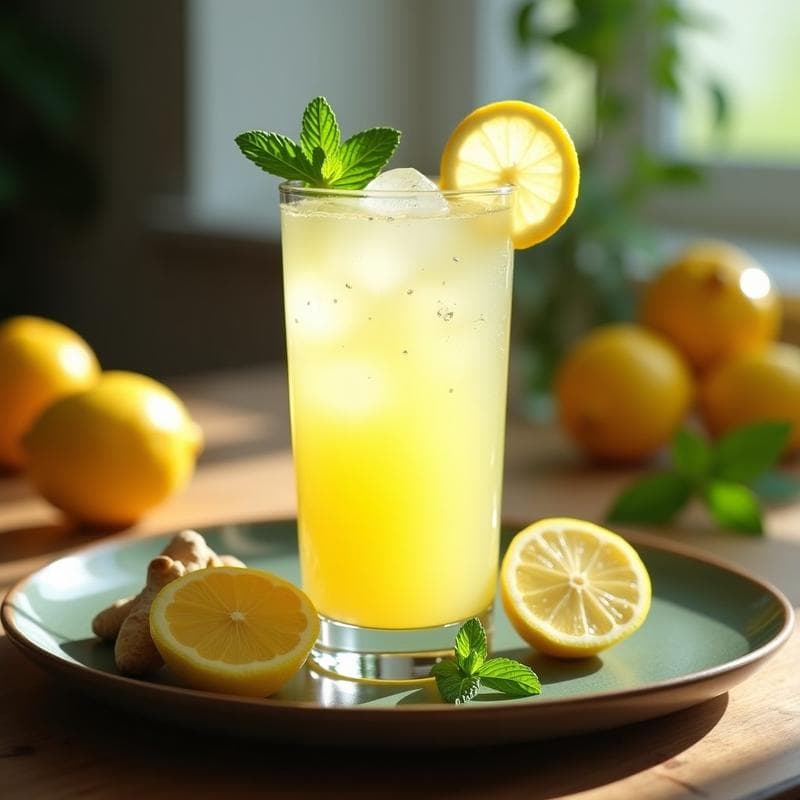 Limonada de Jengibre y Mentas: Bebida Refrescante y Digestiva en 5 Minutos