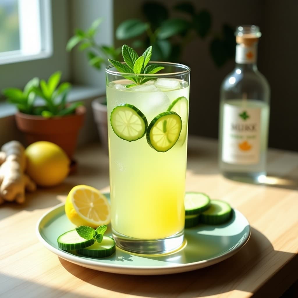 Limonada de Jengibre y Pepino con Agua de Mar: Bebida Detox y Electrolítica