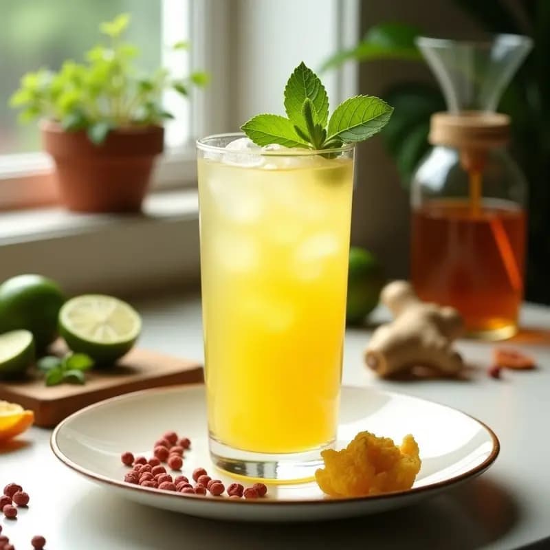 Limonada de Jenjibre y Pimienta Rosa: Bebida Mexicana Detox y Digestiva