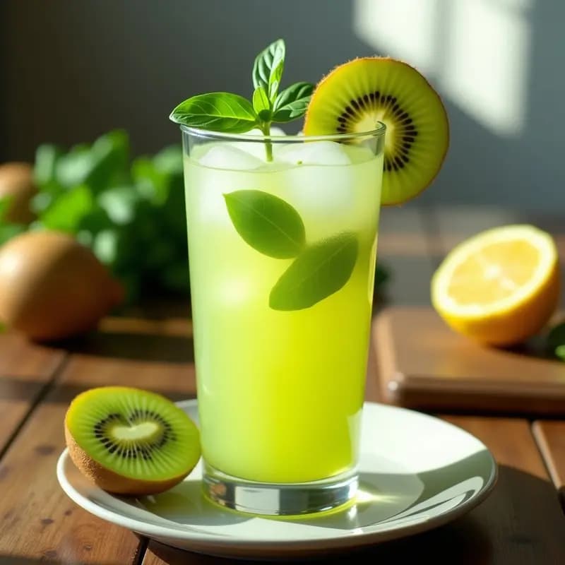 Limonada de Kiwi y Albahaca: Bebida Italiana Refrescante y Rica en Vitamina C