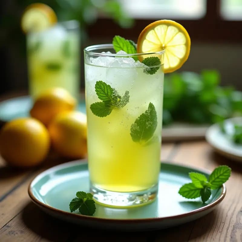 Limonana Libanesa con Menta Fresca y Hielo Picado: Bebida Refrescante y Detox en 5 Minutos