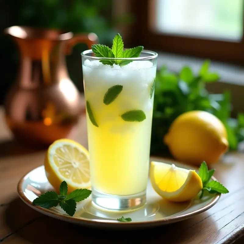 Limonana con Mentas Frescas y Hielo Picado: Bebida Libanesa para el Verano