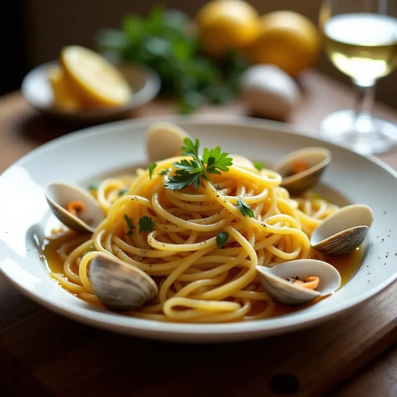 Linguine con Almejas y Ajo: Receta Italiana de Mariscos Rápida y con Toque Gourmet