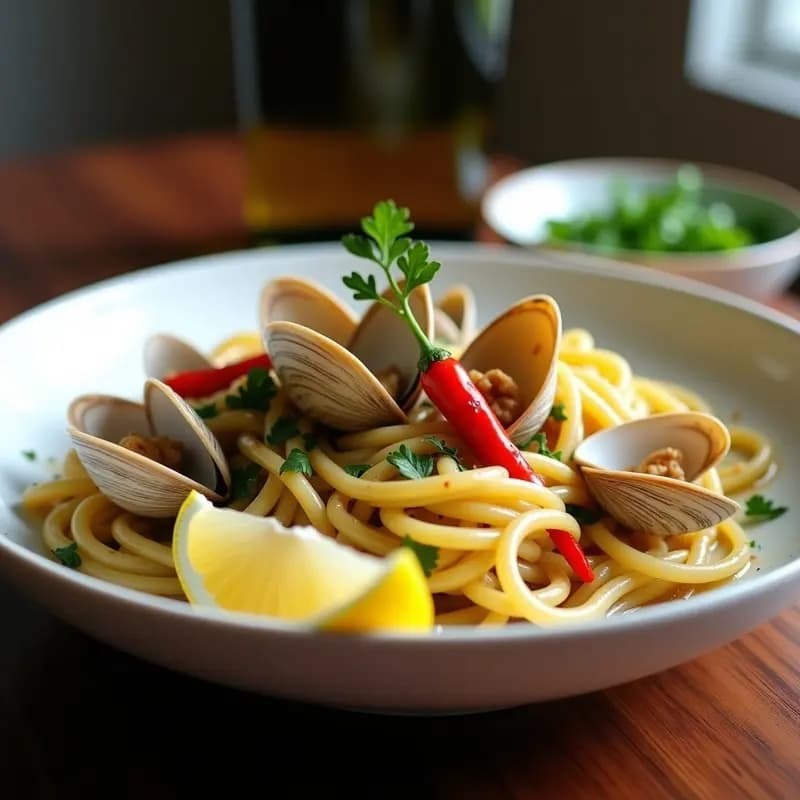 Linguine con Almejas y Vino Blanco: Receta Italiana de Marisco en 15 Minutos
