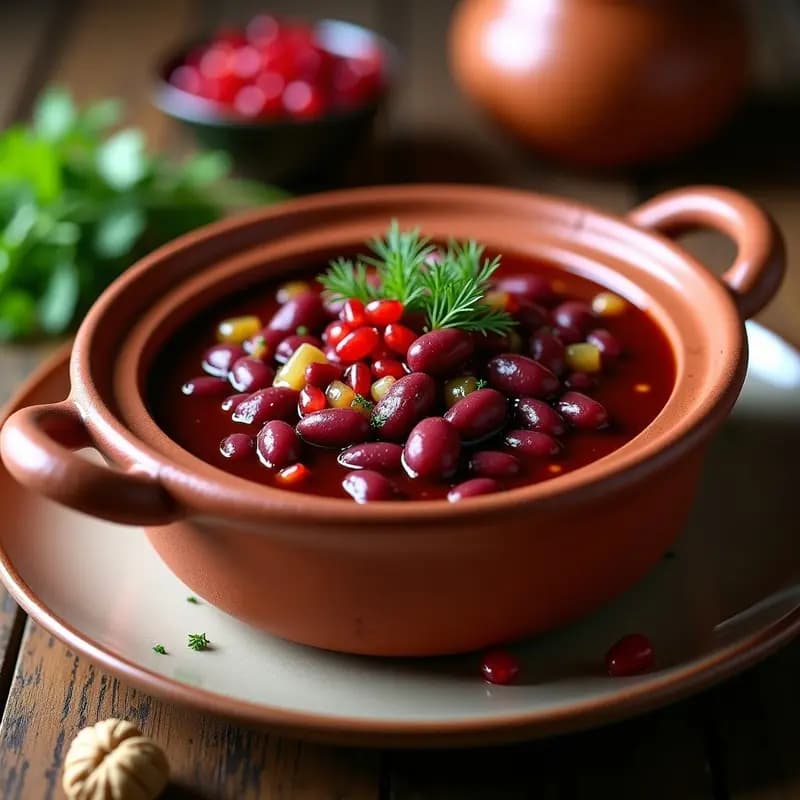 Lobio Georgiano con Frijoles Rojos y Especias: Guiso Vegano en Olla