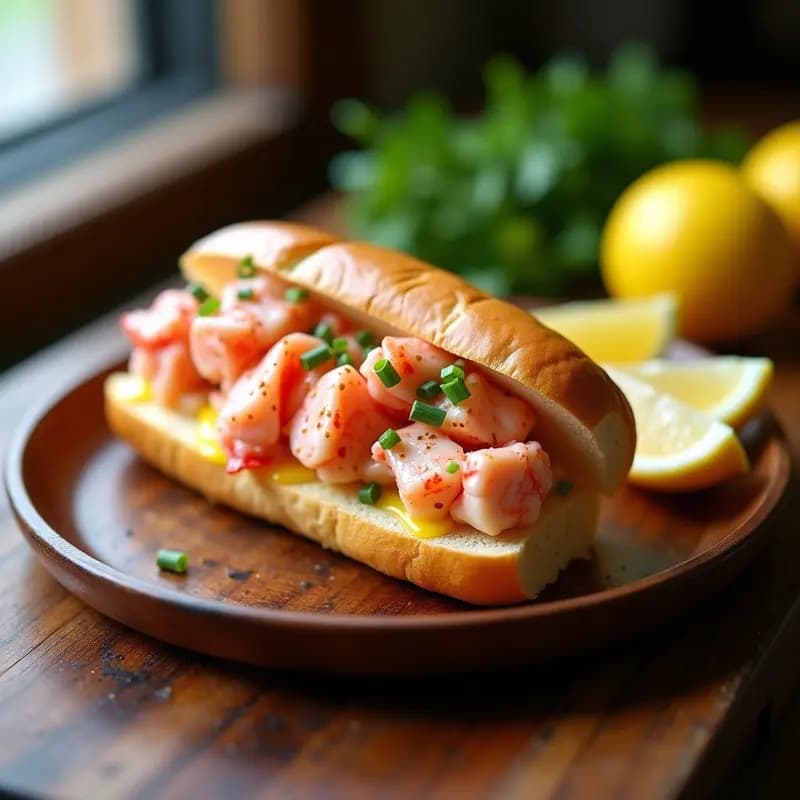 Lobster Roll de Langosta con Mantequilla de Limón: Receta Nueva Inglaterra en Pan Brioche