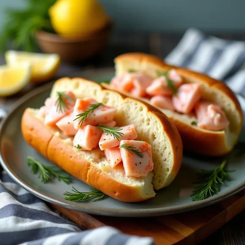 Lobster Rolls con Mantequilla de Limón y Eneldo: Receta Americana de Nueva Inglaterra en 15 Minutos