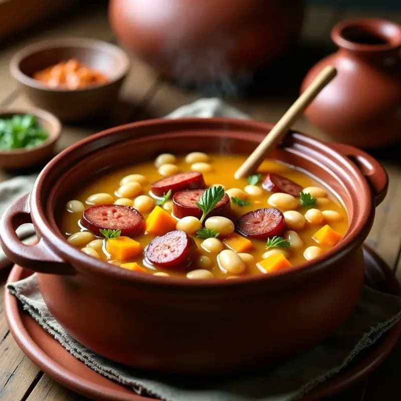 Locro Argentino de Maíz y Porotos: Guiso Contundente con Chorizo Colorado