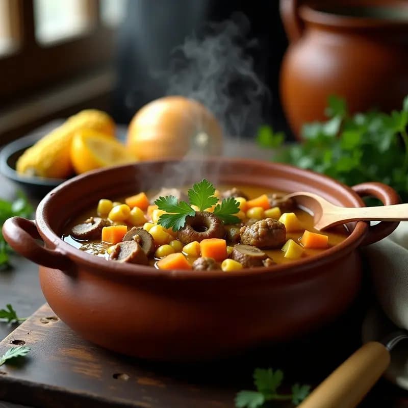 Locro Argentino de Maíz y Zapallo: Estofado Tradicional Vegano y Reconfortante
