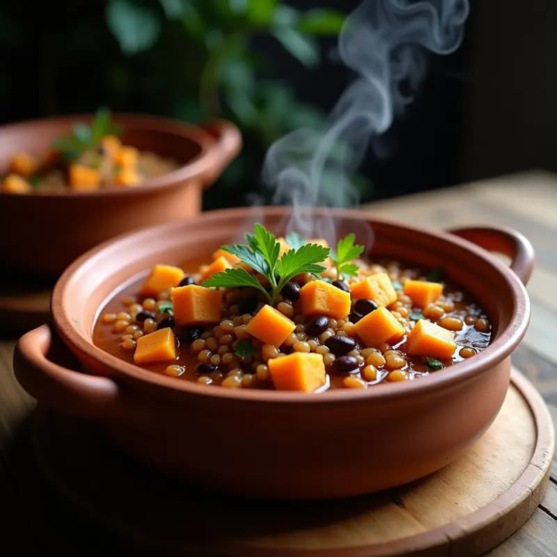 Locro de Quinoa y Zapallo: Receta Argentinia Vegana en Olla de Barro