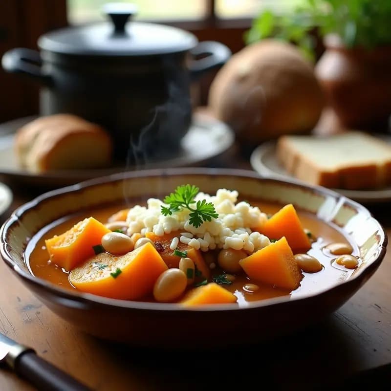 Locro de Zapallo y Habas con Queso Fresco: Receta Argentina de Invierno