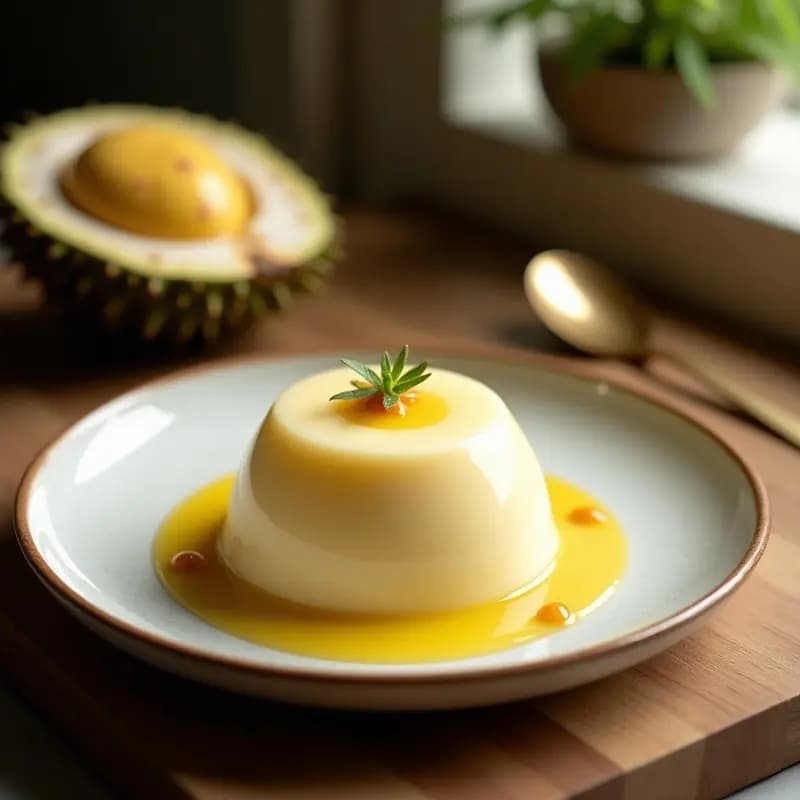 Loding de Durian y Leche de Coco: Postre Indonesio Exótico Sin Horno