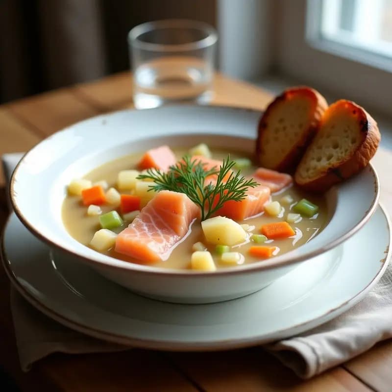 Lohikeitto Finlandés con Salmón y Eneldo: Sopa de Pescado en Olla Express