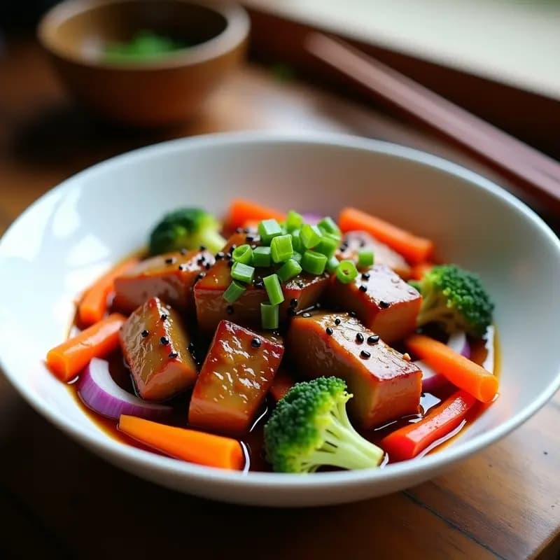 Lok Lok de Cerdo y Verduras con Salsa Tare: Receta Japonesa en Olla y Baja en Calorías