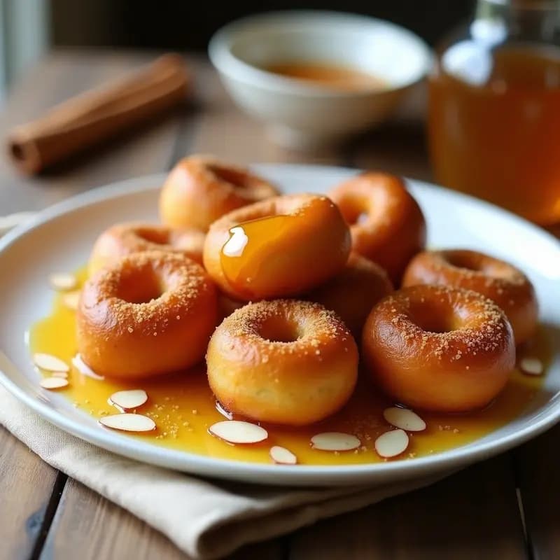 Lokma de Canela y Miel: Donas Griegas Fritas en Airfryer Sin Azúcar